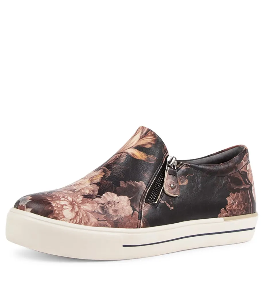 Ambera W Antique Floral Leather Sneakers