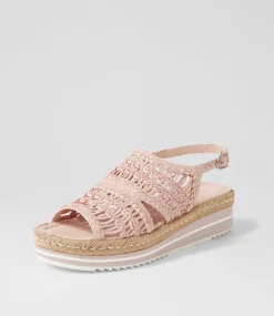 Amiri Pale Pink Woven Sandals
