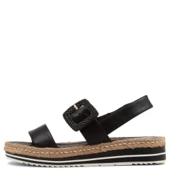 Antons Black Leather Espadrilles