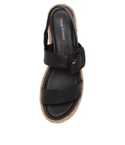 Antons Black Leather Espadrilles