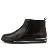 Arianah W Black Leather Ankle Boots Bs