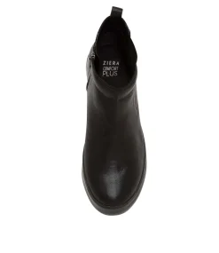 Arianah W Black Leather Ankle Boots Bs
