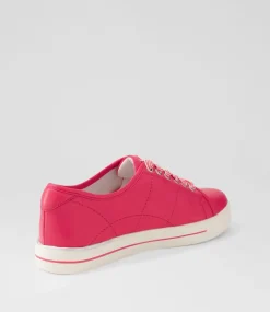 Ashleen W Bright Pink Leather Sneakers