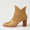Astronomy Gold Dot Leopard Pony Ankle Boots