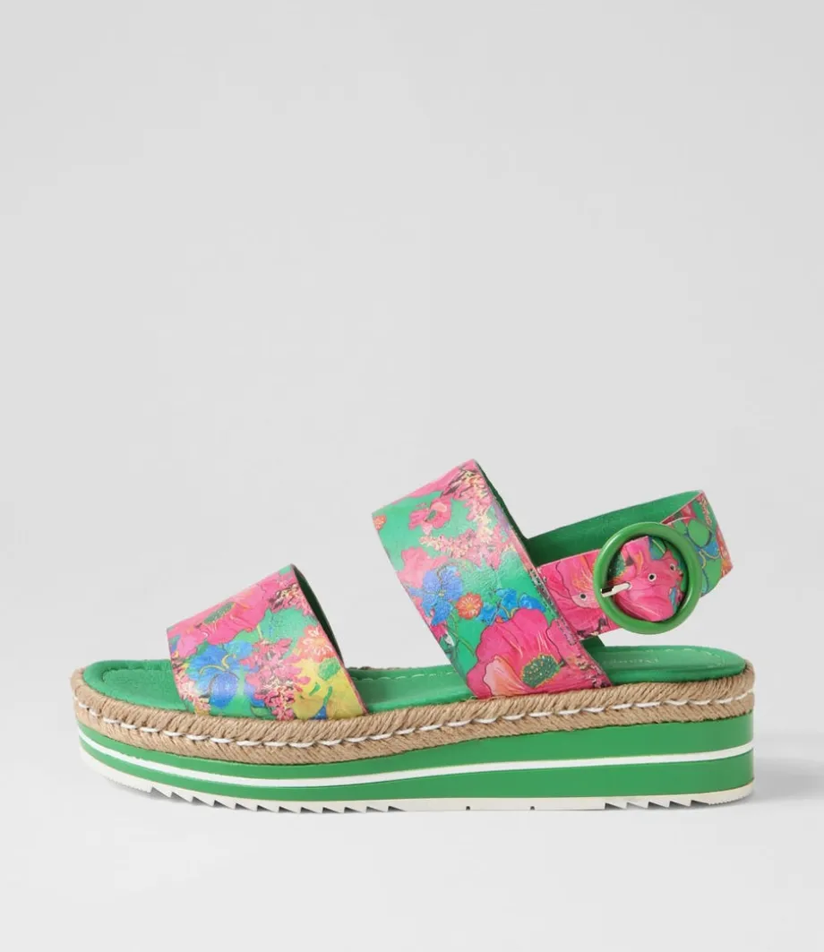Atha Emerald Flowermania Leather Espadrilles
