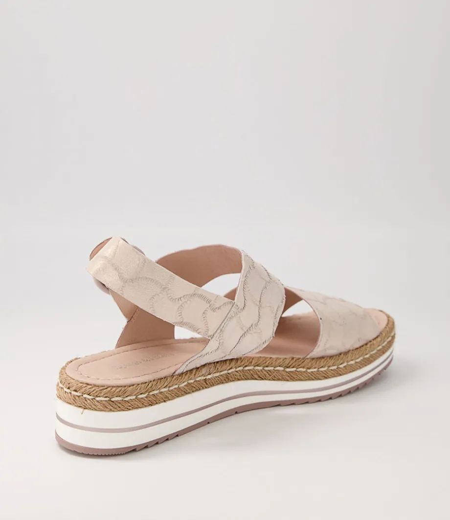 Atha Large Fit Nude Frill Leather Sandals