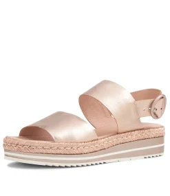 Atha Pale Rose Gold Rope Leather Sandals