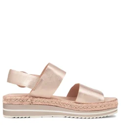 Atha Pale Rose Gold Rope Leather Sandals