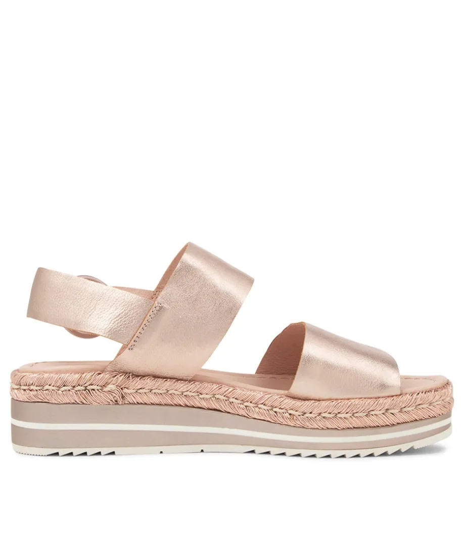 Atha Pale Rose Gold Rope Leather Sandals