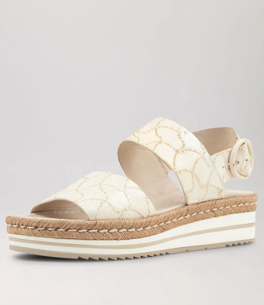 Atha White Frill Leather Espadrilles
