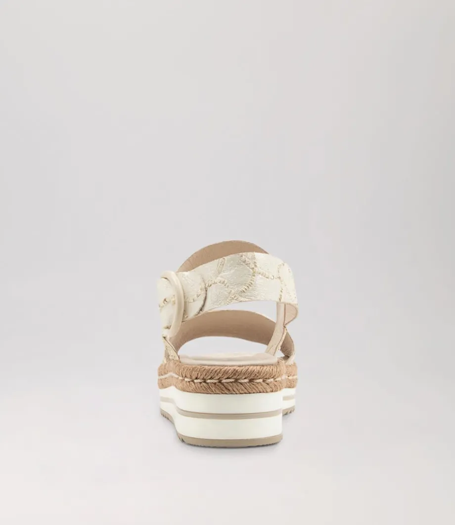 Atha White Frill Leather Espadrilles