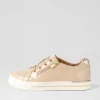 Audry W Latte Gold Wrinkle Patent Leather Sneakers