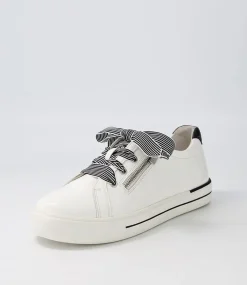 Audry W White Black Patent Leather Sneakers