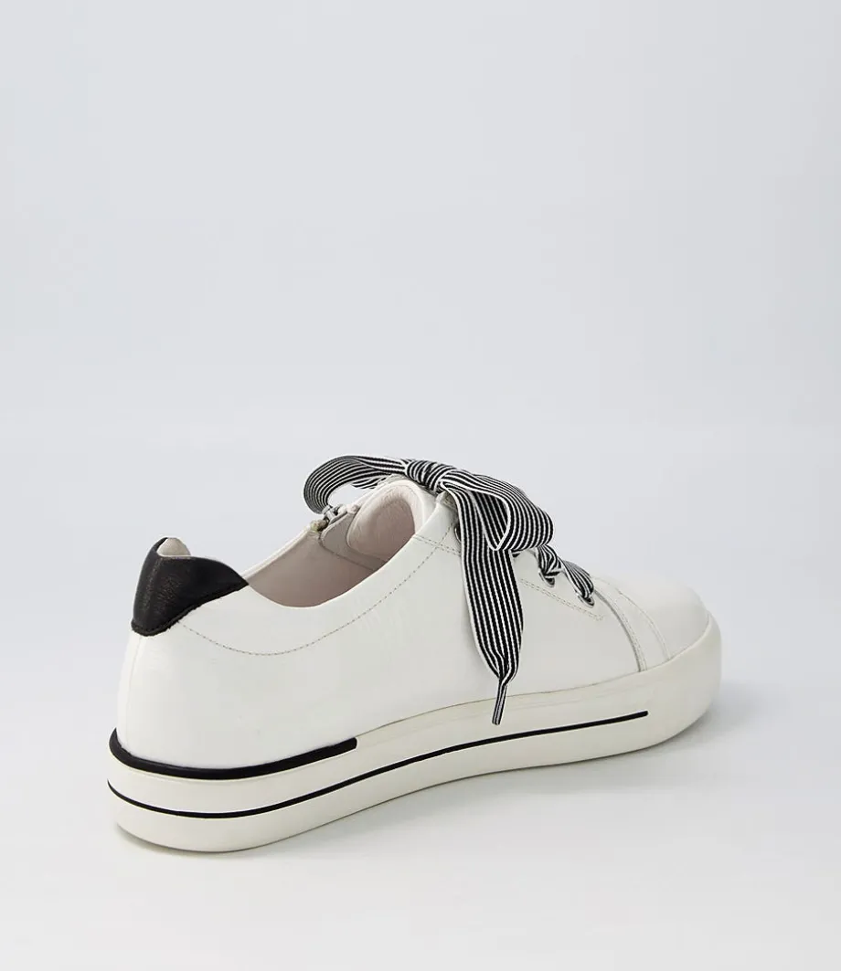 Audry W White Black Patent Leather Sneakers