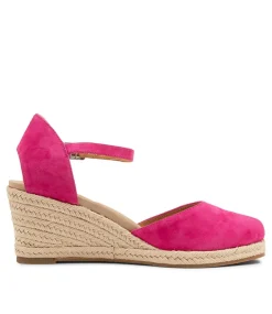 Autumn W Fuchsia Suede Heels