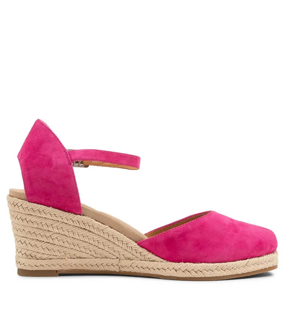 Autumn W Fuchsia Suede Heels