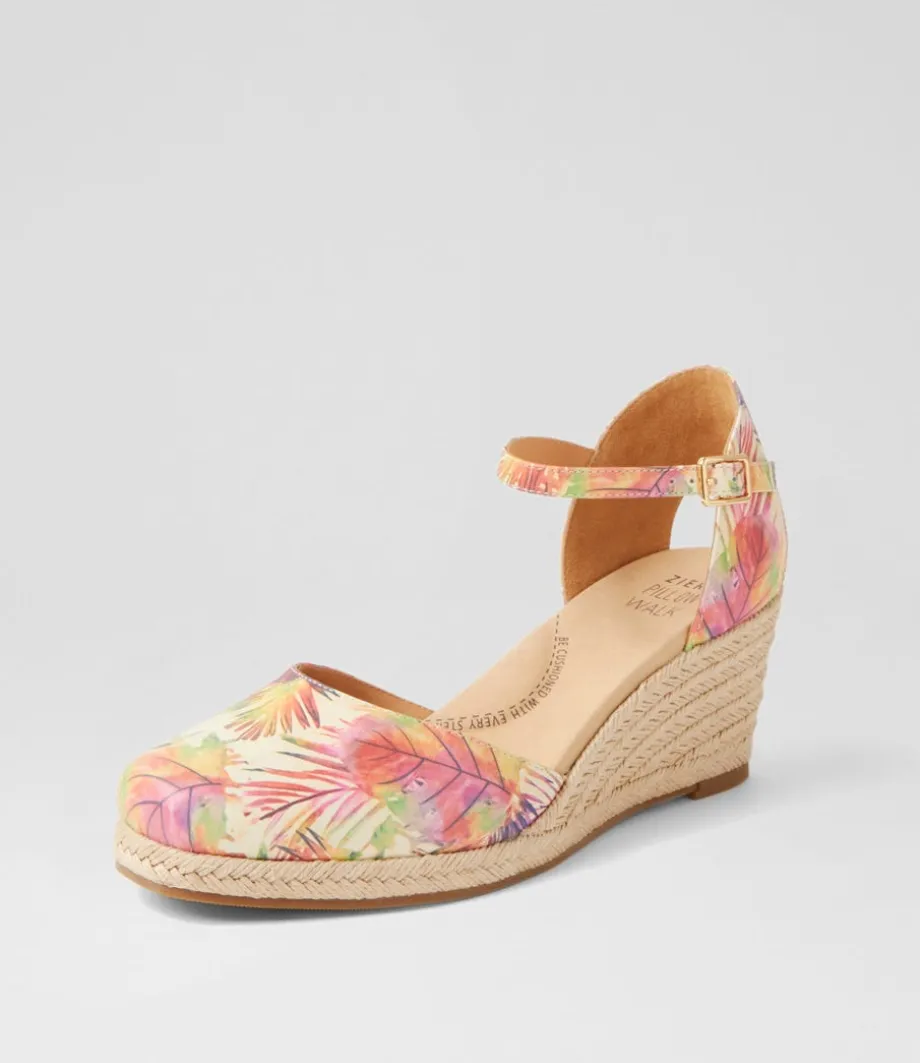 Autumn W Multi Palms Leather Wedges
