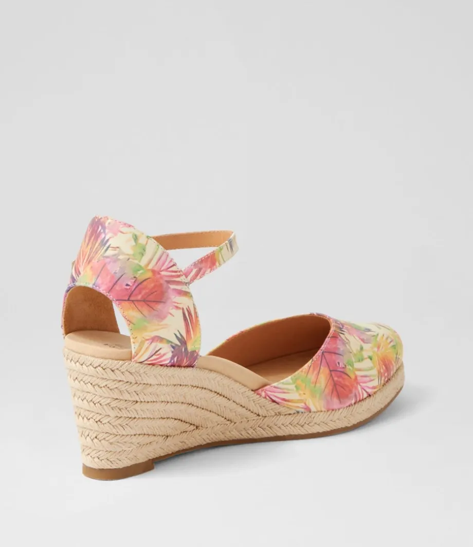 Autumn W Multi Palms Leather Wedges