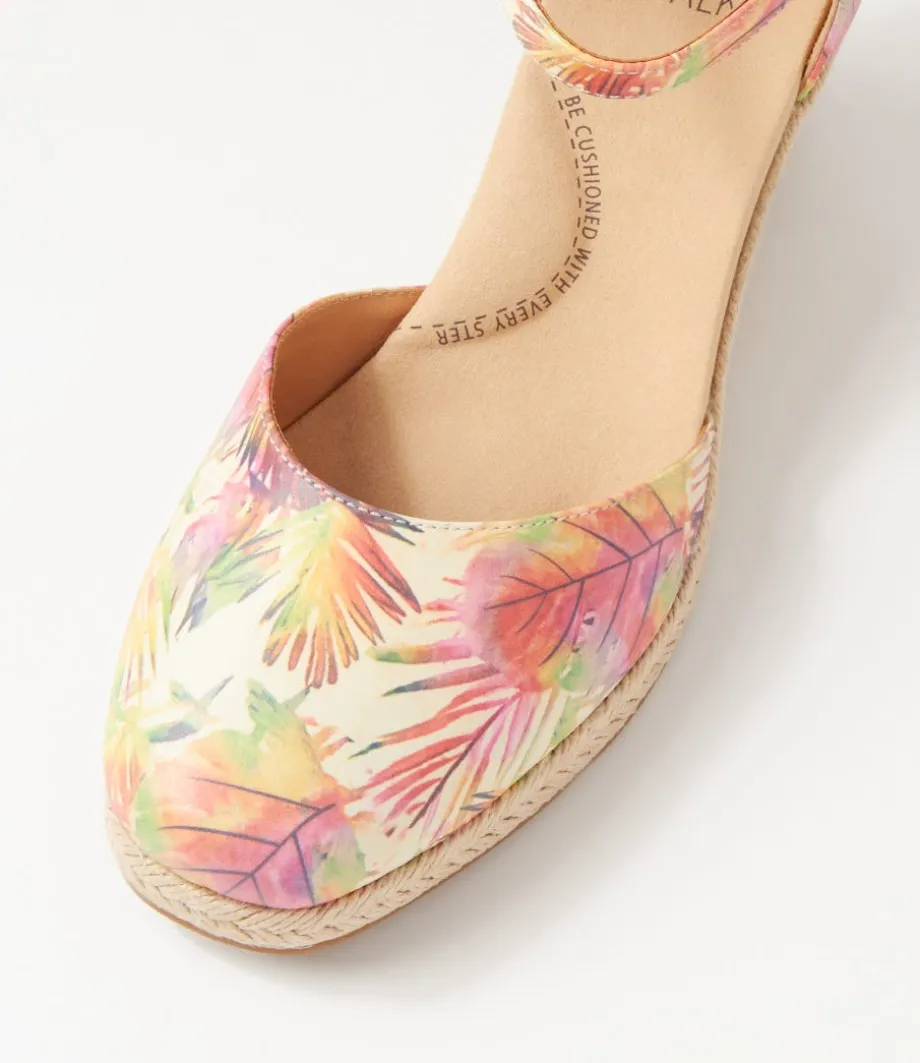 Autumn W Multi Palms Leather Wedges