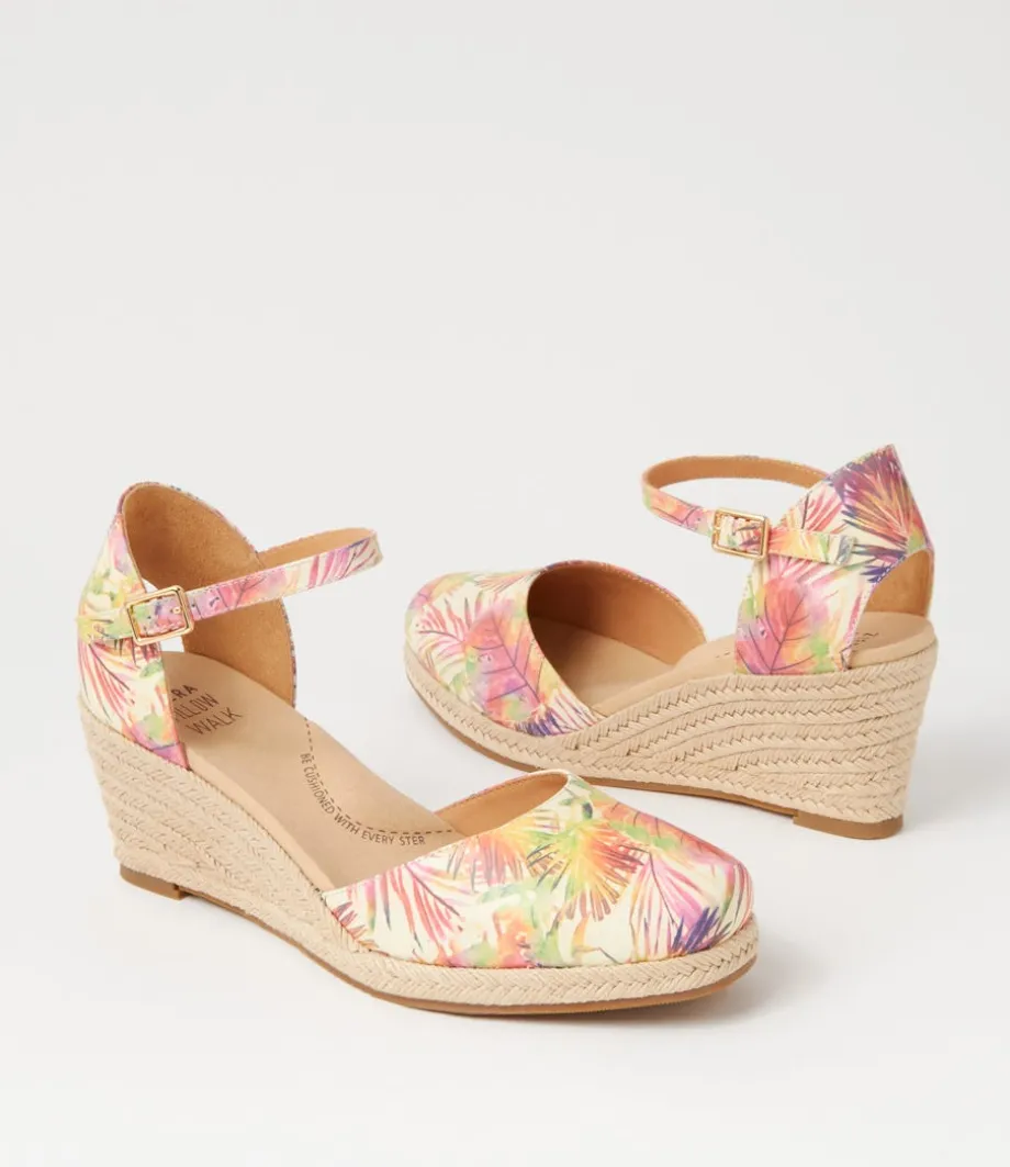 Autumn W Multi Palms Leather Wedges