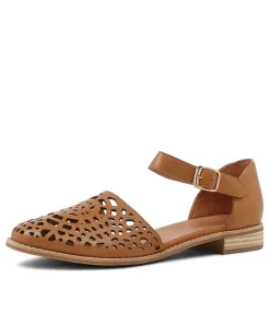 Averate Tan Leather Flat Shoes
