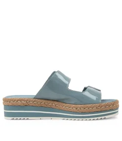 Axel Denim Patent Leather Sandals