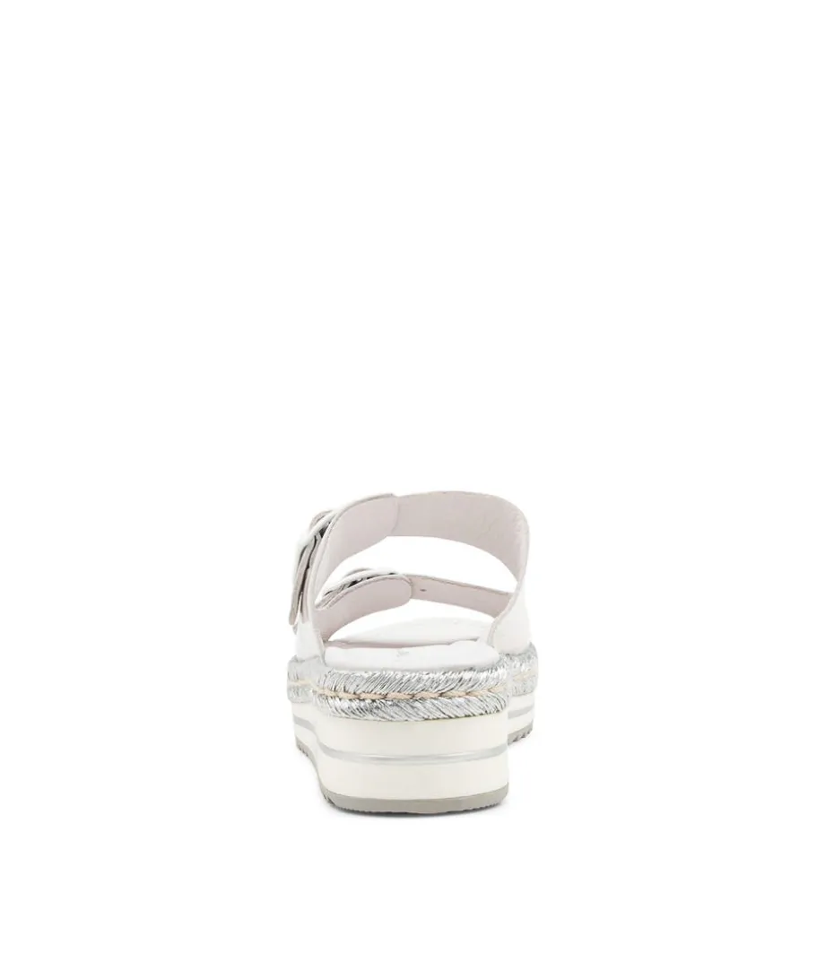 Axel White Silver Rope Patent Leather Sandals