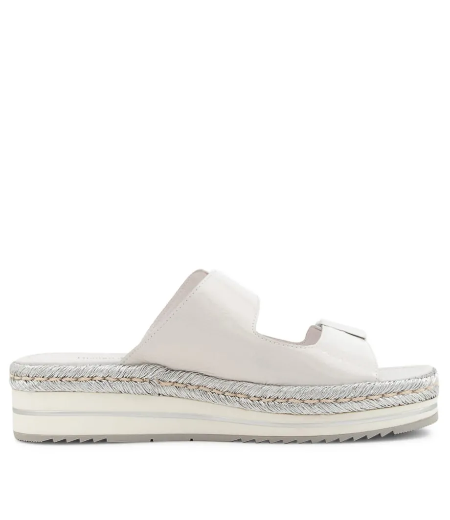 Axel White Silver Rope Patent Leather Sandals