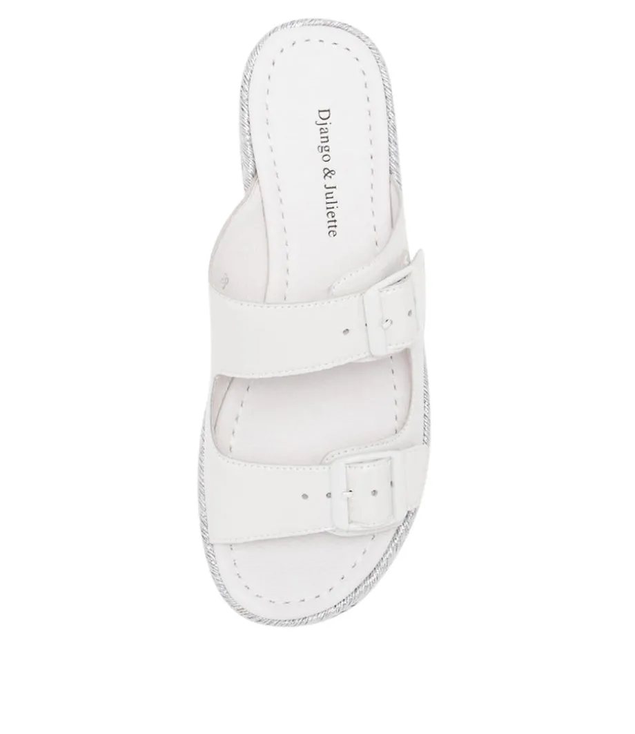 Axel White Silver Rope Patent Leather Sandals