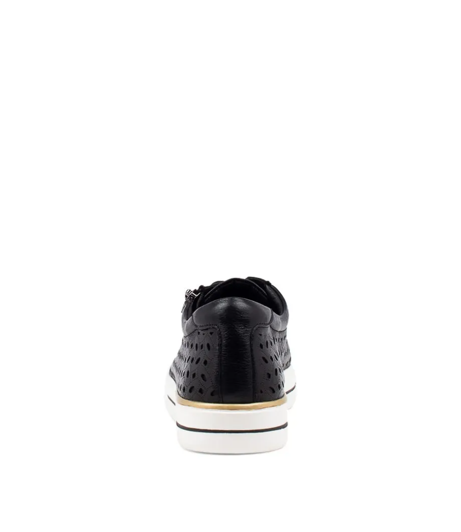 Ayleen W Black Leather Sneakers