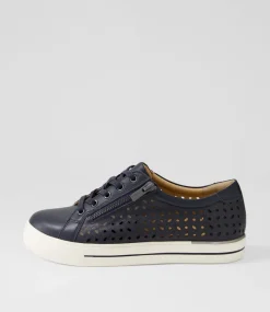 Ayleen W Navy Leather Sneakers