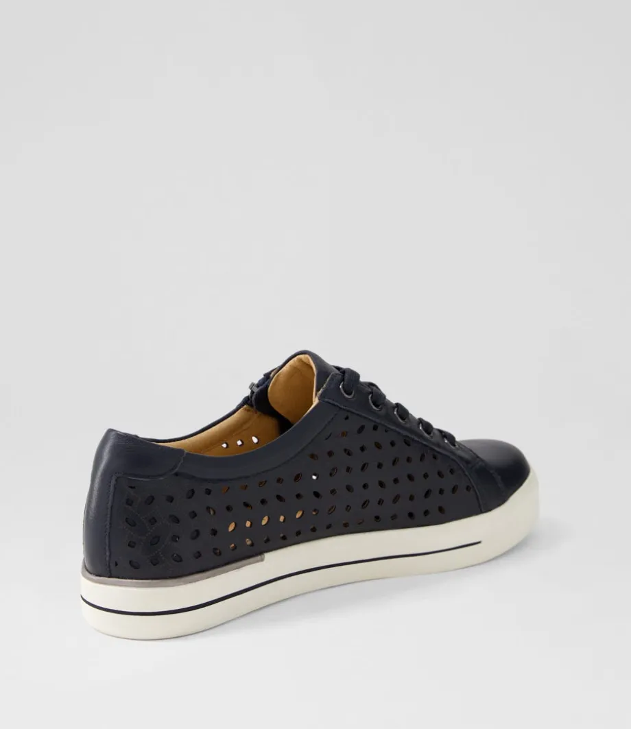 Ayleen W Navy Leather Sneakers