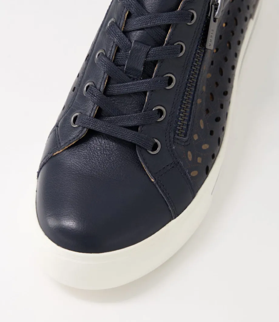 Ayleen W Navy Leather Sneakers