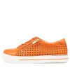Ayleen W Orange Leather Sneakers