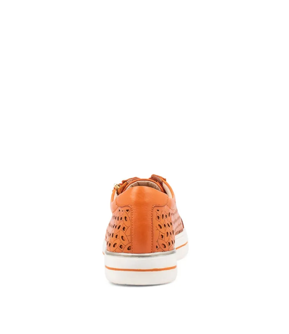 Ayleen W Orange Leather Sneakers