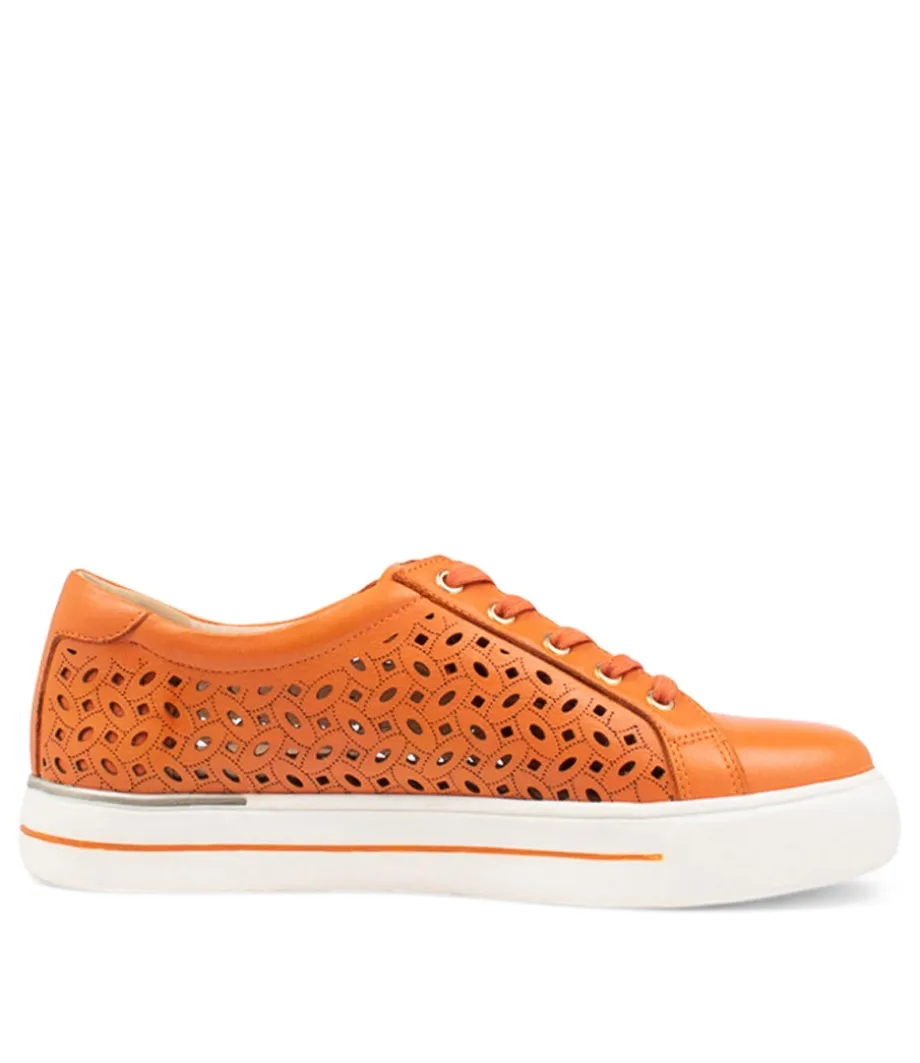 Ayleen W Orange Leather Sneakers