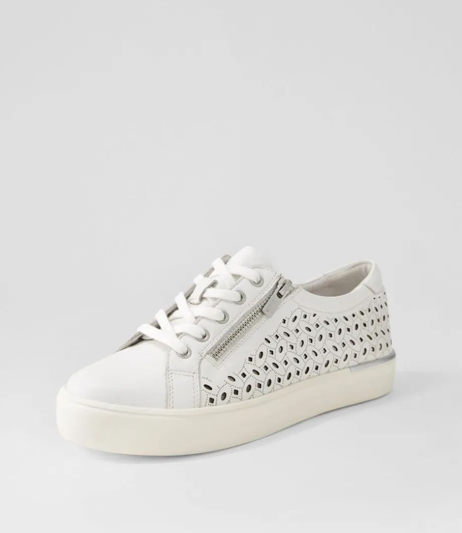 Ayleen W White Leather Sneakers
