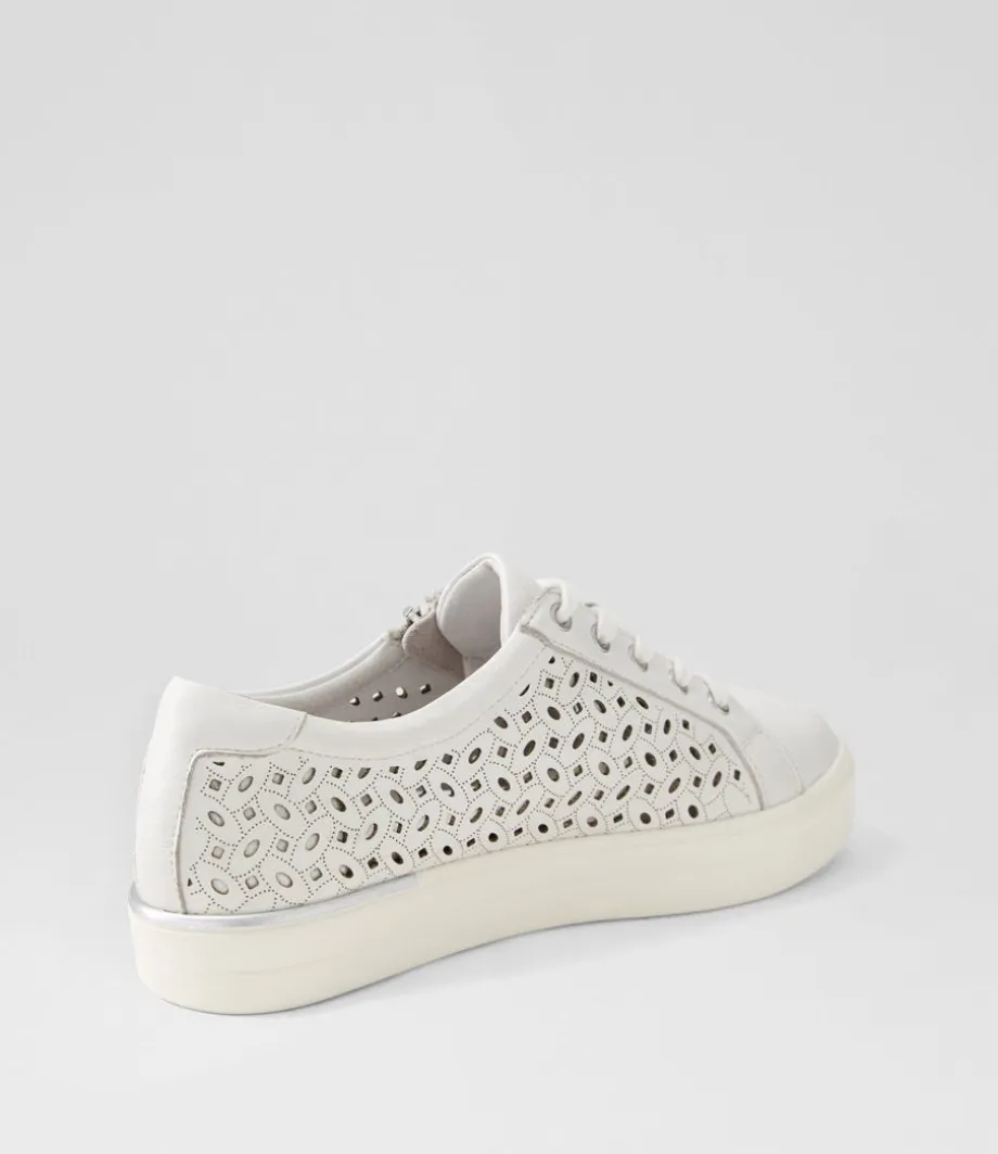 Ayleen W White Leather Sneakers