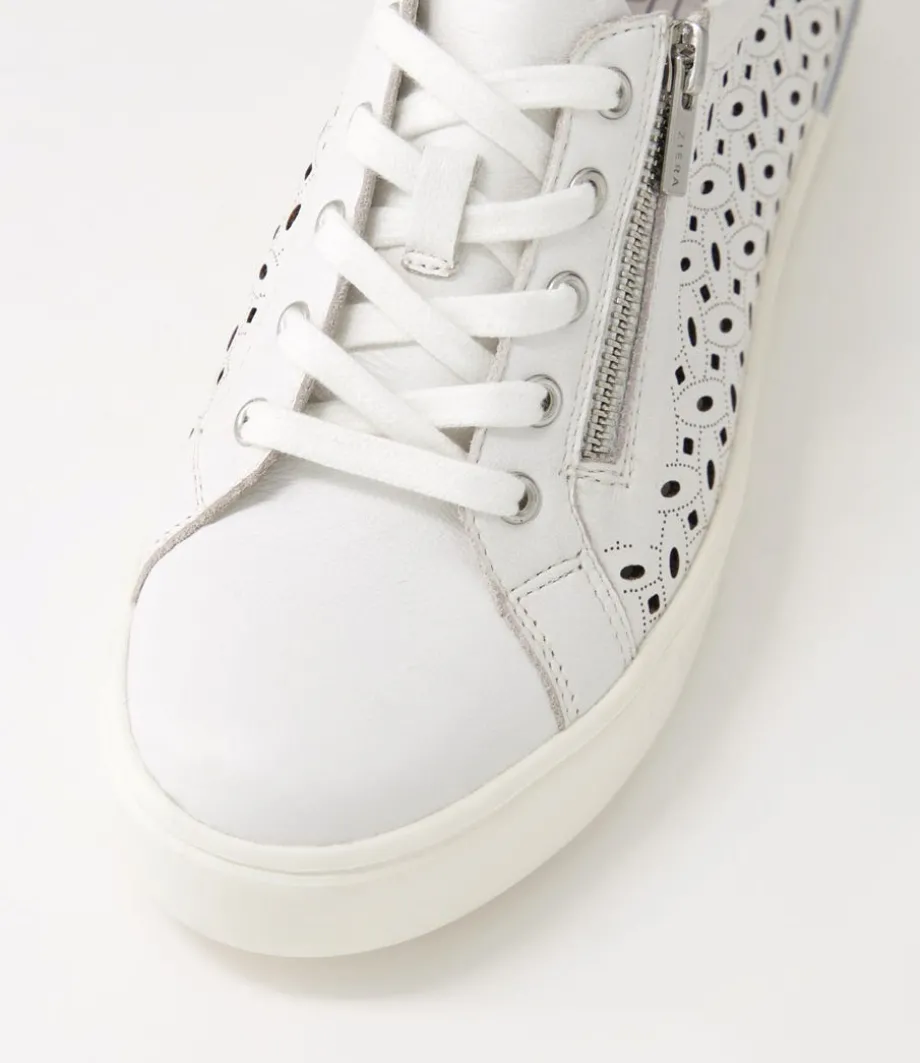 Ayleen W White Leather Sneakers