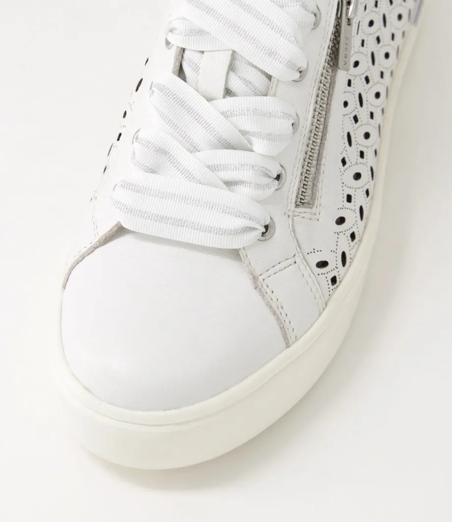 Ayleen W White Leather Sneakers