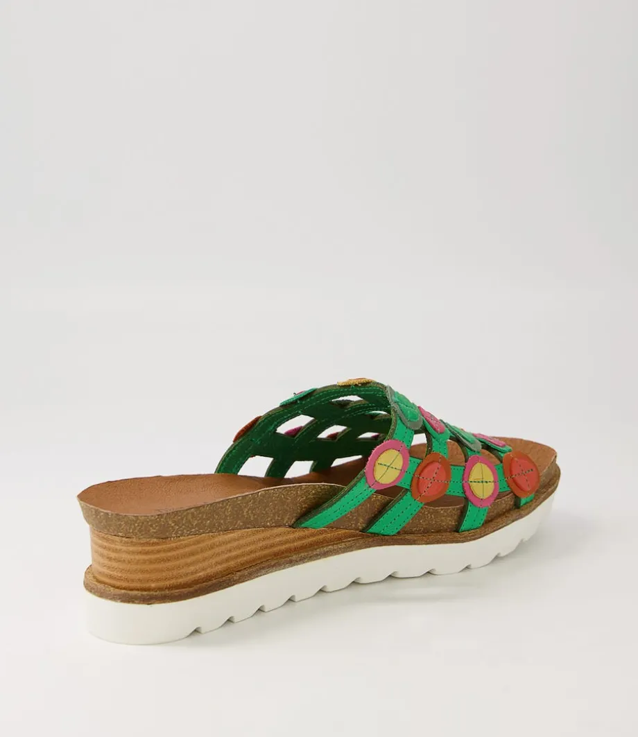 Badabing Spearmint Bright Multi Leather Mukes