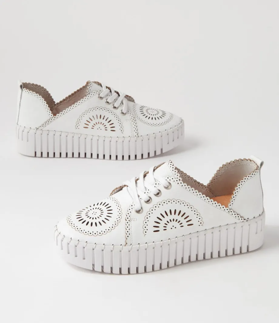 Bafia White Leather Sneakers