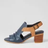 Ballarat Navy Dark Tan Leather Sandals