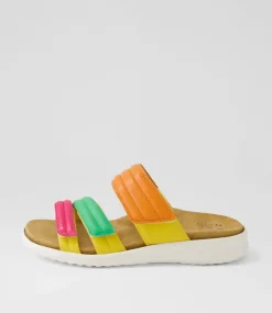 Barbra Xw Bright Multi Leather Slides