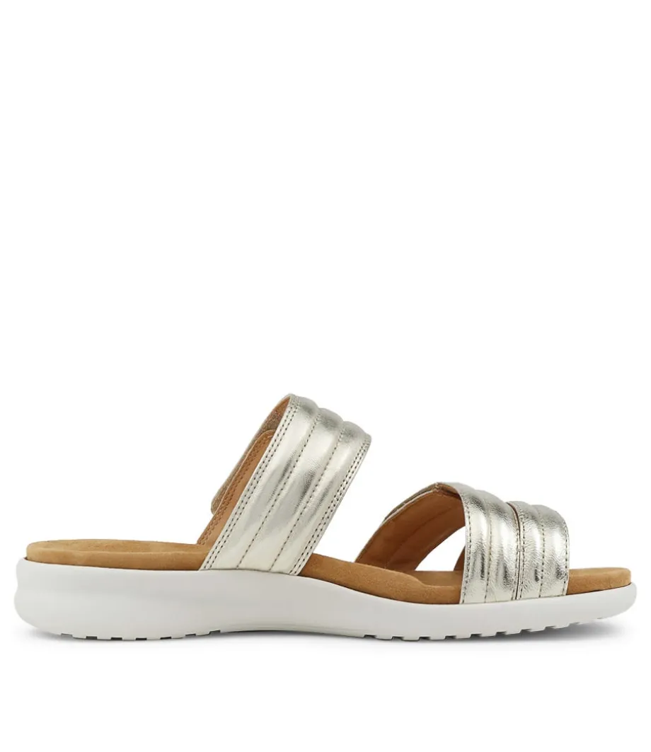 Barbra Xw Pale Gold Leather Sandals Ws