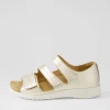 Bardot Xw Pale Gold White Leather Sandals