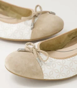 Bari 21 Sand Print Leather Ballet Flats