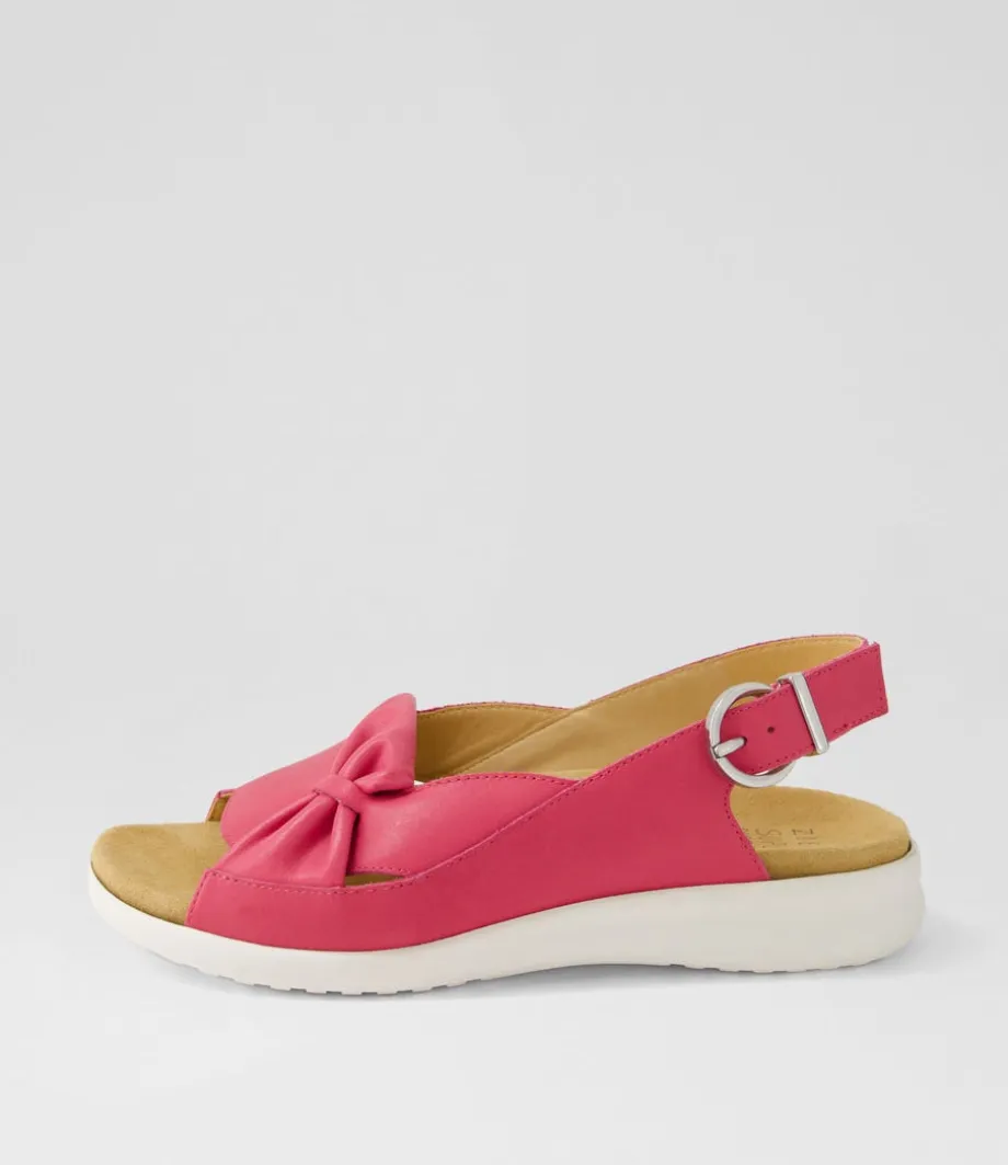 Bari Xw Fuchsia White Leather Sandals