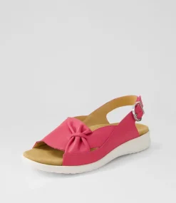 Bari Xw Fuchsia White Leather Sandals