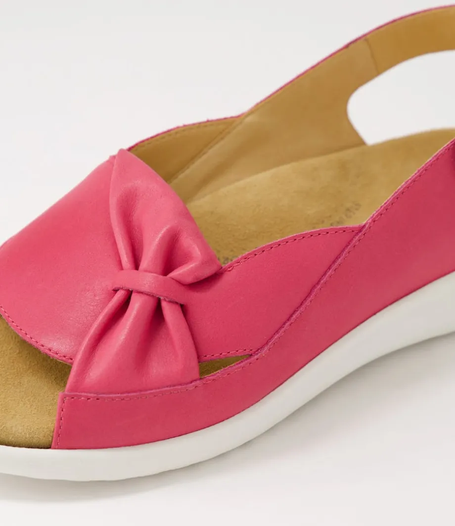 Bari Xw Fuchsia White Leather Sandals